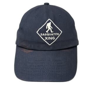 Sasquatch Xing Slideback 5 Panel Cap Blue One Size Adjustable Embroidered Big X